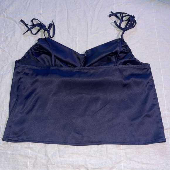 Drape Neck Silky Top - Picture 3 of 6